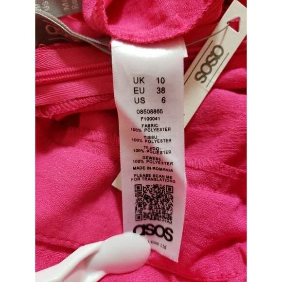 ASOS DESIGN tall double‎ layer cami peg jumpsuit pink size 6T New with tags - Picture 7 of 16